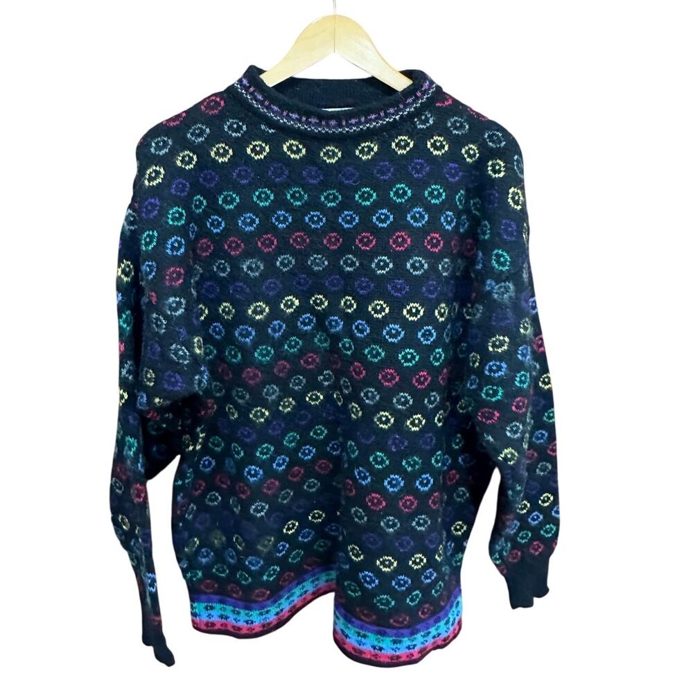 Vintage 1980's 100% Wool Sweater - Sz Medium